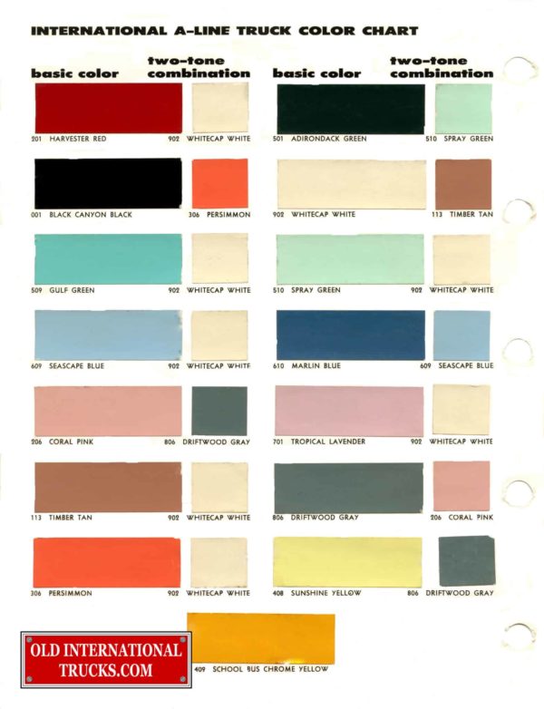 Colour Charts • International Truck Paint Codes