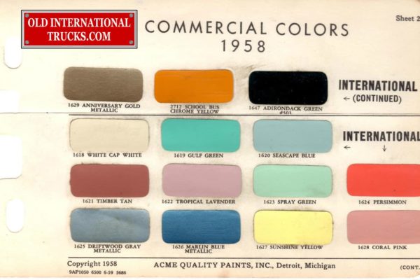 Colour Charts • International Truck Paint Codes