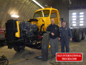 GEORGE AND BOB ENJOYING TO MOMENT OF THE CAB INSTAL <div class="download-image"><a href="https://oldinternationaltrucks.com/wp-content/uploads/2017/11/DSCN7978.jpg" download><i class="fa fa-download"></i> <span class="full-size"></span></a></div>