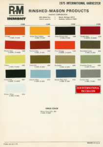 R-M INMONT 1975 color chart