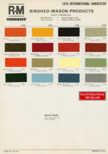 R-M INMONT 1976 color chart