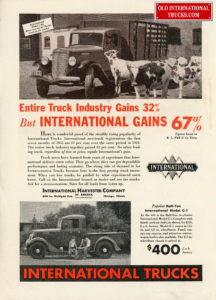 entire truck industy gains 32% but international gains 67%